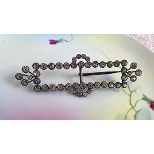 Antique 1910s Rhinestone Large Sash Buckle 4.5"